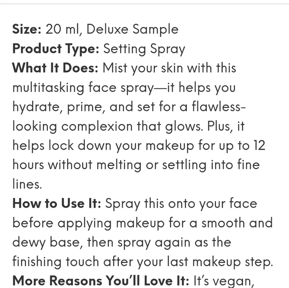 NEW Sophia + Mabelle set + prep setting spray